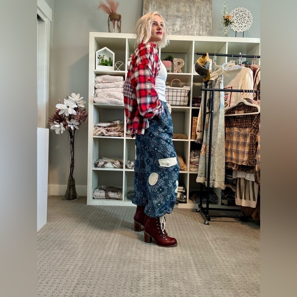 Women’s POL Patchwork denim joggers - Picture 3 of 6